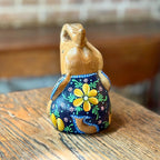 Hand Painted Thai Elephant Figurine: Batik Style Wood Sculpture - Siam Wood Artisans