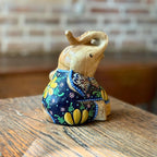 Hand Painted Thai Elephant Figurine: Batik Style Wood Sculpture - Siam Wood Artisans