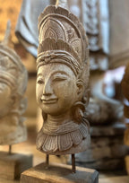Hand Carved Thai Noble Mask: Teak Wood Asian Art Sculpture - Siam Wood Artisans