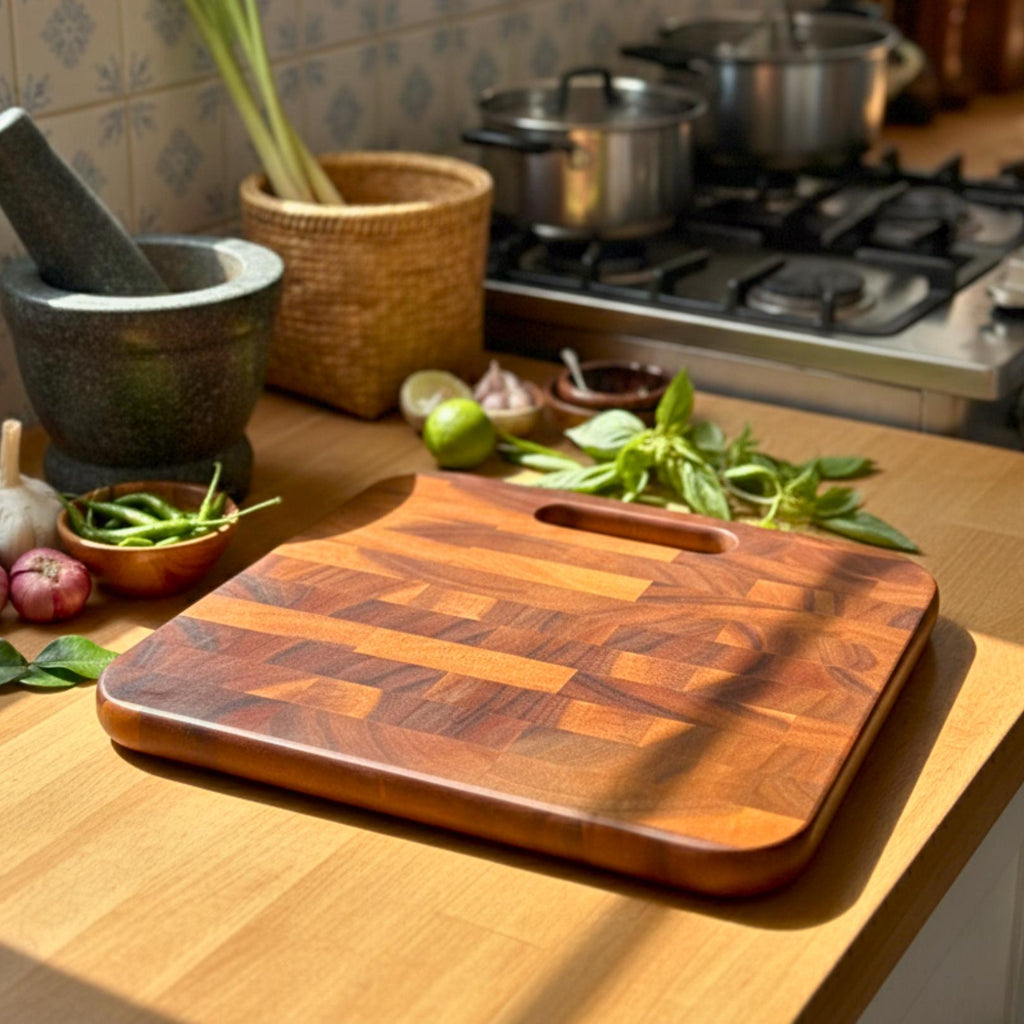 Handcrafted Hardwood Cutting Board: Mosaic Kitchen Butcher & Charcuterie Block