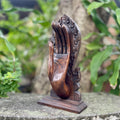 Hand Carved Wooden Hand Sculpture: Thai Zen Abhaya Mudra Art
