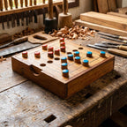 Hand Carved Teak Wood Strategy Game: 2 Player Traditional Board Game Toy - Siam Wood Artisans