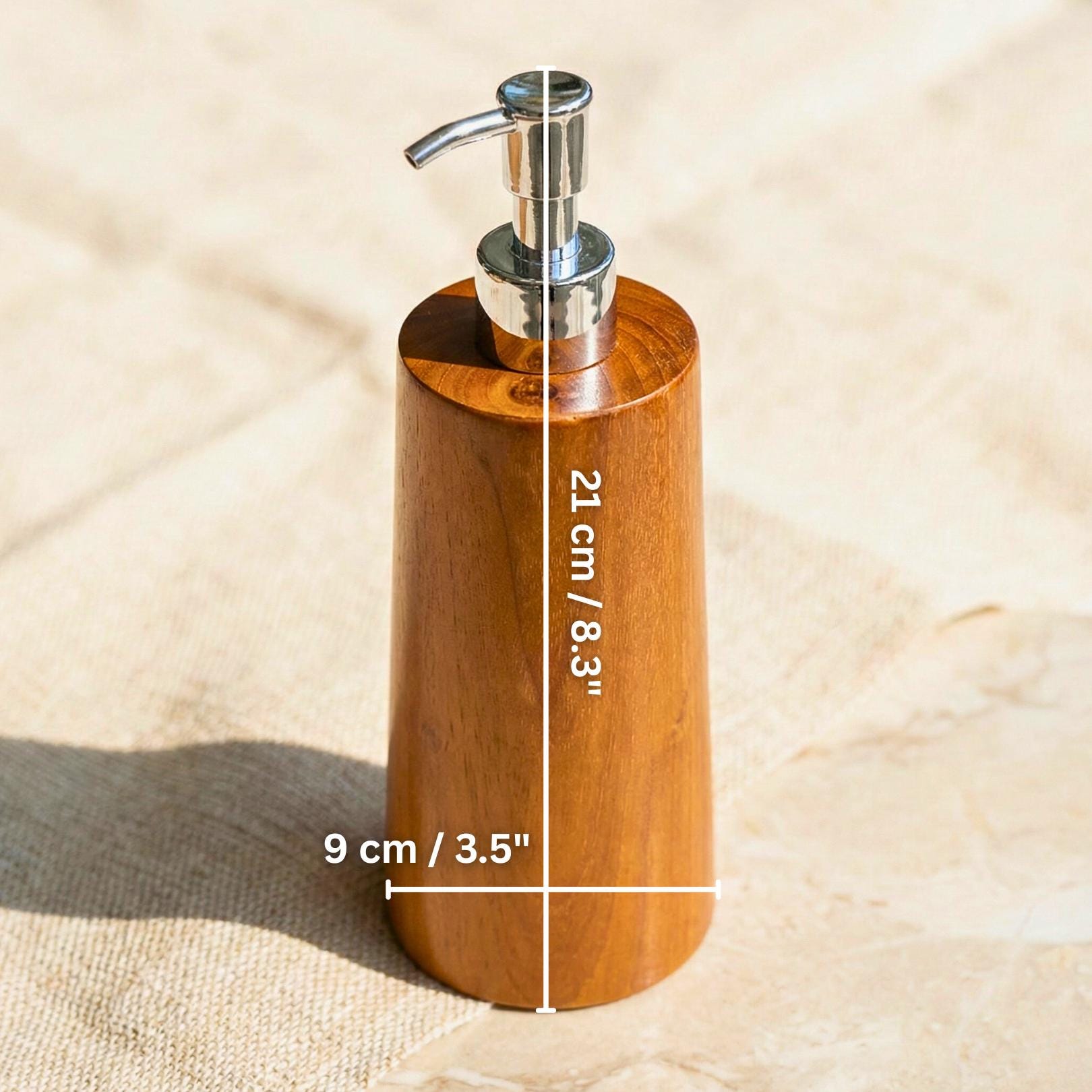 Hand Carved Teak Upcycled Wood Soap Dispenser: Rustic Bathroom Decor