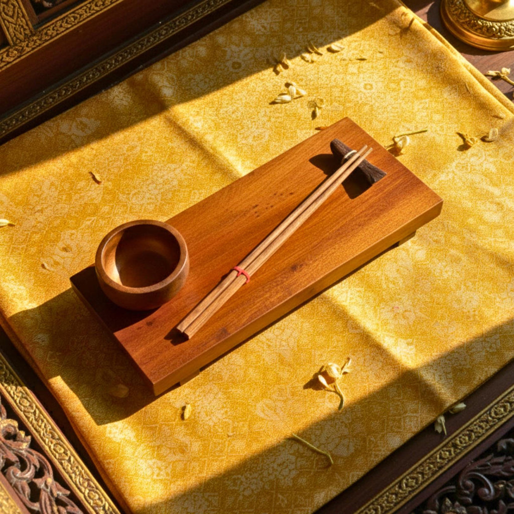 Hand Carved Wood Sushi Serving Platter: Warm Tone Asian Fusion Tableware