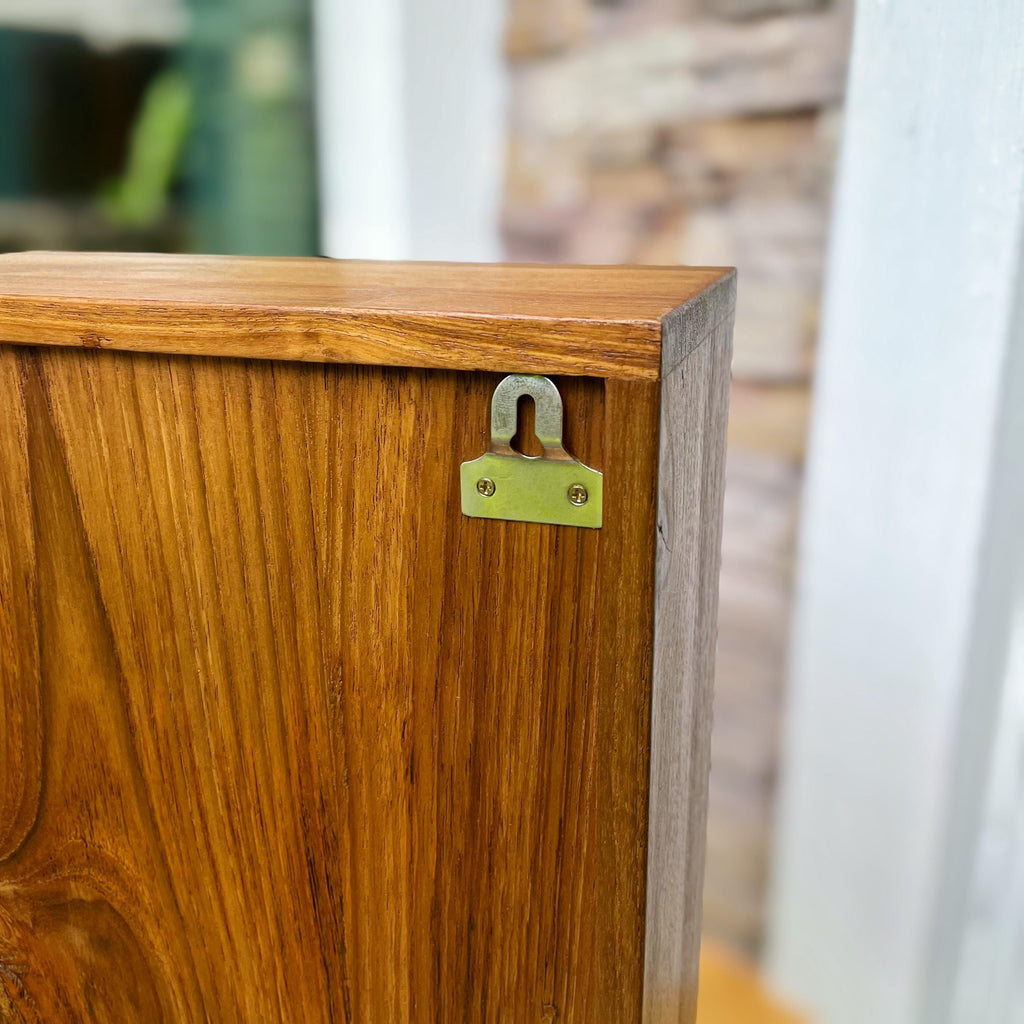 Teak Wood Arched Wall Shelf: Thai Niche Display with Mini Vessels