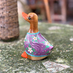 Hand Painted Wooden Duck Figurine: Thai Folk Art, Boho Home Decor - Siam Wood Artisans