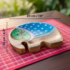Hand Painted Wooden Elephant Plate with Floral Design: Thai Folk Art Decor - Siam Wood Artisans