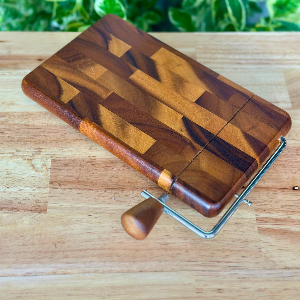 Hand Carved Hardwood Cheese Cutter Board: Upcycled Rustic Kitchen Gift