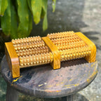 Teak Wood Foot Massage Roller 11 Inch Dual Reflexology Tool for Yoga Lover - Siam Wood Artisans