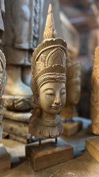Hand Carved Thai Noble Mask: Teak Wood Asian Art Sculpture - Siam Wood Artisans