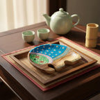 Hand Painted Wooden Elephant Plate with Floral Design: Thai Folk Art Decor - Siam Wood Artisans