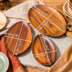 Oval Serving Trays: Set of 3 Nesting Handmade Acacia Wood Platters - Siam Wood Artisans