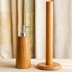 Paper Towel Holder and Soap Dispenser: Handmade Acacia Wood Kitchen & Bath Essentials Set - Siam Wood Artisans
