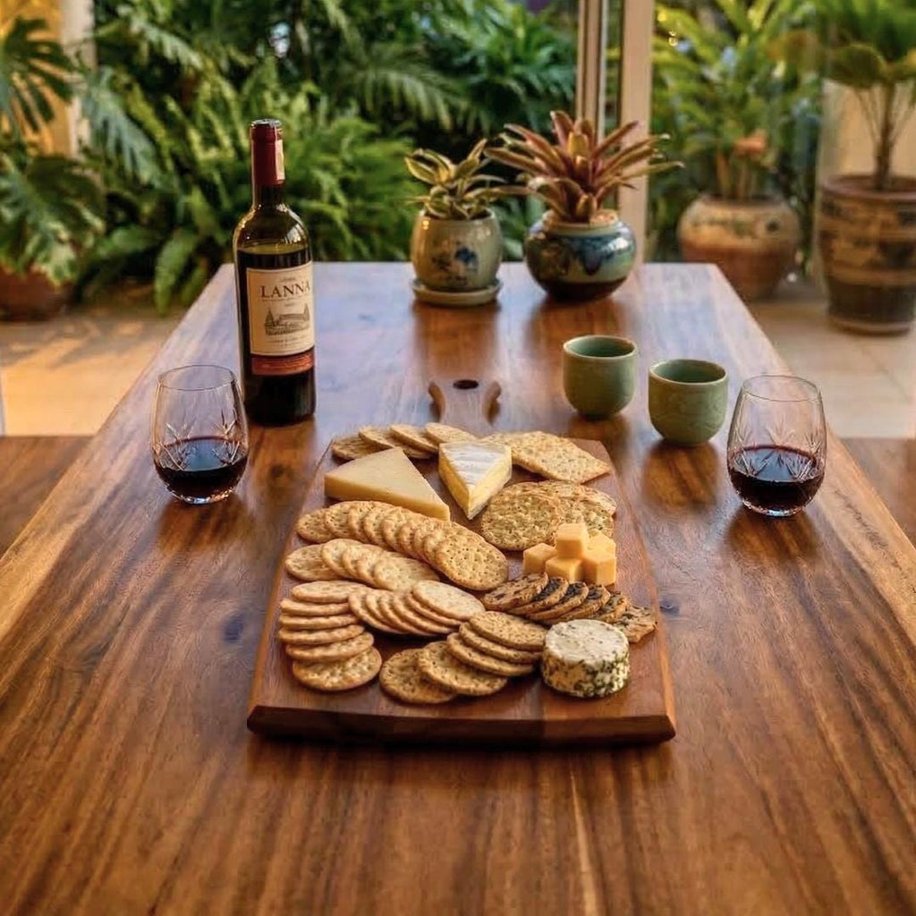 Cheese & Meats Board Handmade from Wood: Rectangular Charcuterie Paddle