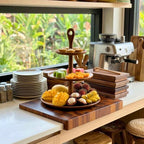 3 Tier Serving Stand Acacia Wood Natural 15 Inch Cupcake Display - Siam Wood Artisans