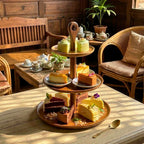 3 Tier Serving Stand Acacia Wood Natural 15 Inch Cupcake Display - Siam Wood Artisans
