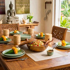 Handmade Acacia Wood Salad Bowl with Lid and Serving Utensils - Siam Wood Artisans