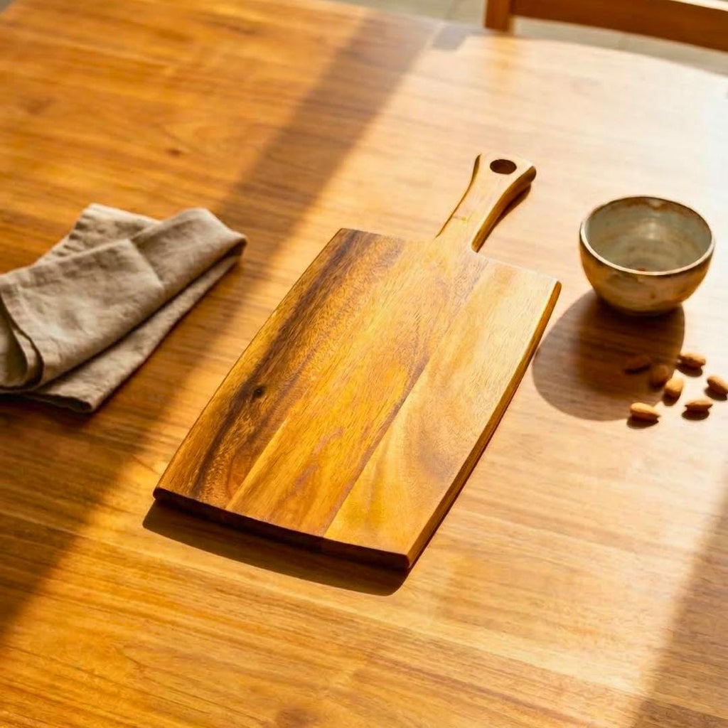Cheese & Meats Board Handmade from Wood: Rectangular Charcuterie Paddle