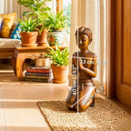 Acacia Wood Thai Gentleman, 16 Inch Mudra Greeting Sculpture, Cultural Gift for Art Collector - Siam Wood Artisans