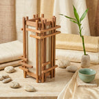 Table Lantern Teak Wood Natural 14 Inch Zen Lighting - Siam Wood Artisans