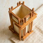 Table Lantern Teak Wood Natural 14 Inch Zen Lighting - Siam Wood Artisans