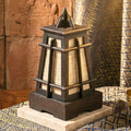 Table Lantern Teak Wood Dark Espresso 15 Inch Zen Lighting