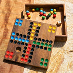 Board Game Set, Ludo & Chinese Checkers, Acacia Wood For Tabletop Activity - Siam Wood Artisans