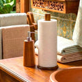 Paper Towel Holder and Soap Dispenser: Handmade Acacia Wood Kitchen & Bath Essentials Set