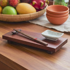 Hardwood Sushi Serving Board: Minimalist Chopstick Set