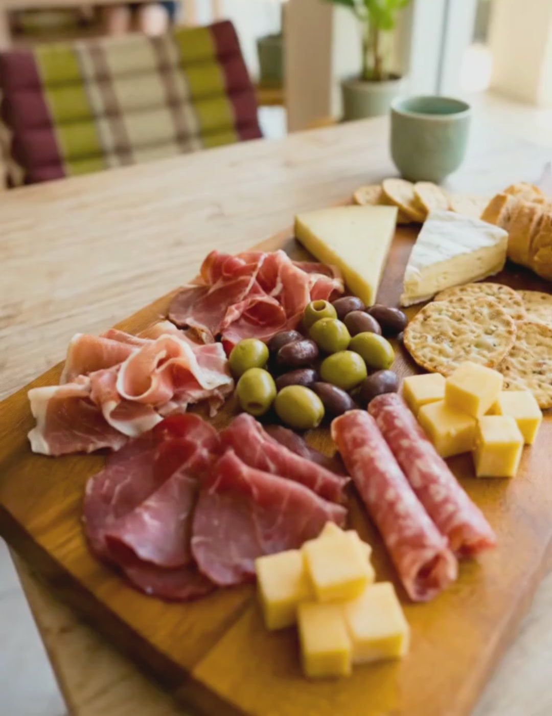 Cheese & Meats Board Handmade from Wood: Rectangular Charcuterie Paddle