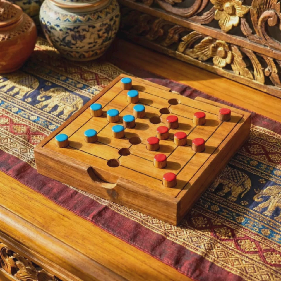 Hand Carved Wood Strategy Game: A Timeless 2-Player Experience
