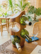 Acacia Wood Wine Rack: Natural 4 Bottle Stand